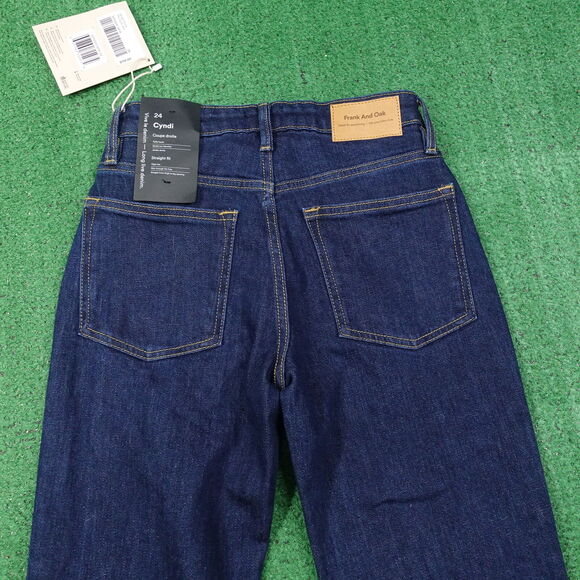 NWT FRANK AND OAK CYNDI STRAIGHT FIT DENIM BLUE JEANS WOMENS SIZE 24 NEW! - Picture 7 of 12